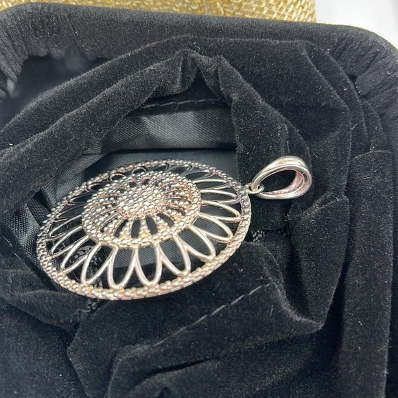 🌟 Vintage Milor Italy 925 Silver Filigree Pendant - Picture 11 of 11